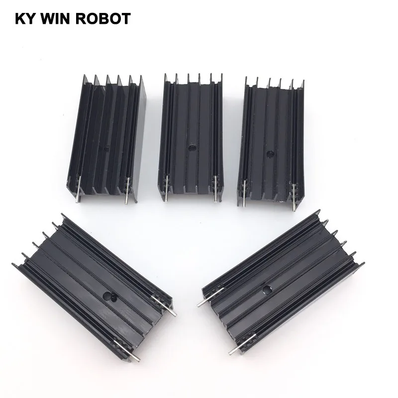 Aluminium TO-220 Kühlkörper TO 220 Kühlkörper Transistor Kühler TO220 Kühler Kühlung 23*16*50MM mit 2 Pins 5 stücke – Detail 5