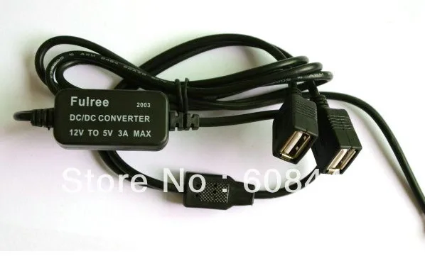 

12V(8-22) Convert to 5V Double USB Output Waterproof DC Converter Buck Module Power Adapter 1M