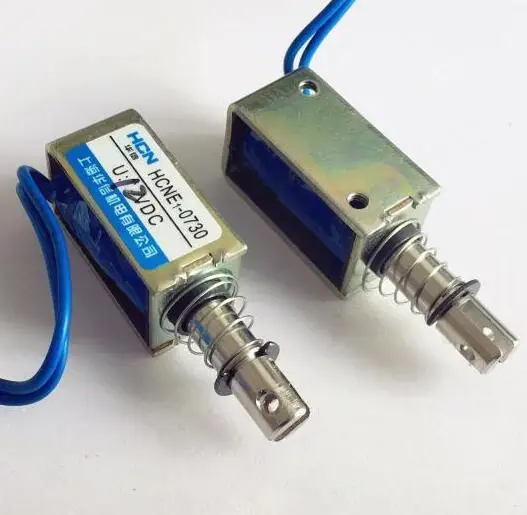 electric magnet HCNE1-0730 open frame solenoid electromagnet 6V 12V 24V Pull&Push travel 10mm