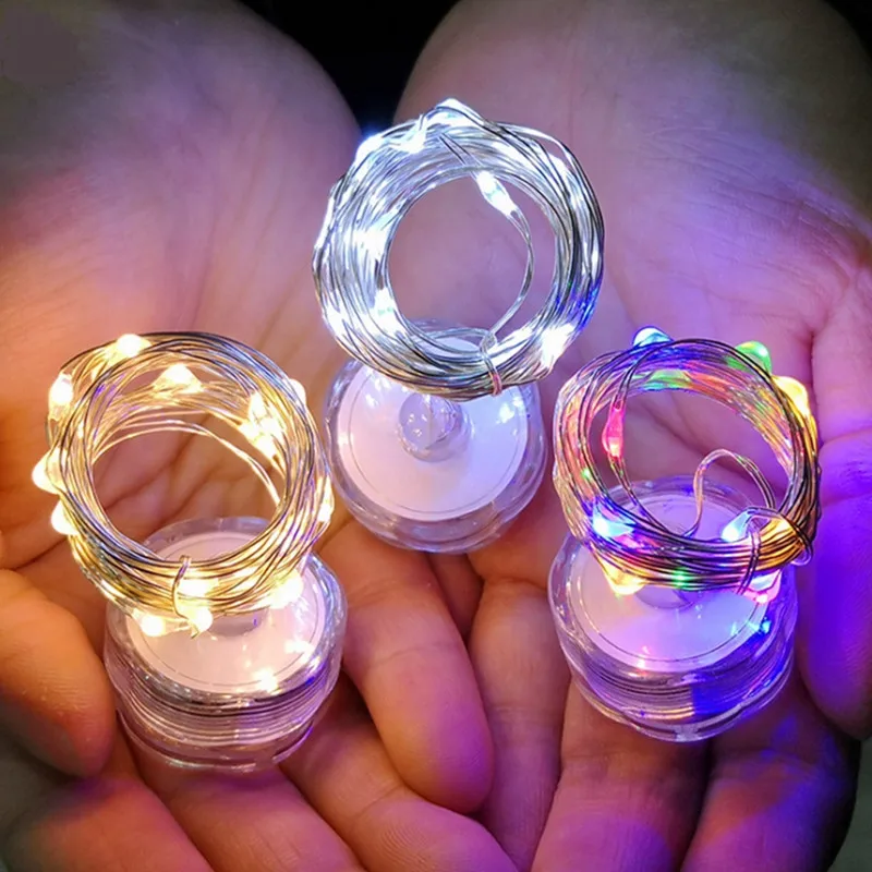 10pcs Diving LED Light String Button Battery Box Copper Wire Lamp Rain Proof Water Christmas Prop Birthday Wedding Decoration