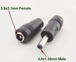1pcs DC Power Adapter 4.0mm x 1.35mm Male Plug To 5.5mm x 2.1mm Female Jack Connector for Asus Ultrabook