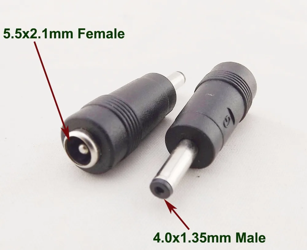 1 szt. Zasilacz DC 4,0 mm x 1,35 mm wtyk męski na 5,5 mm x 2,1 mm złącze żeńskie typu jack dla Asus Ultrabook