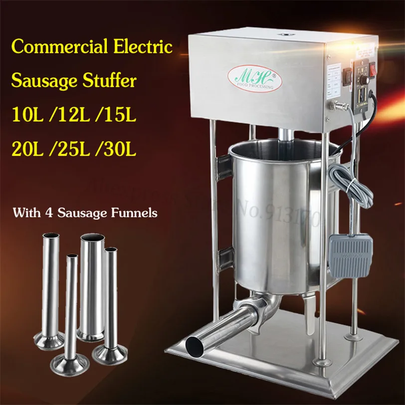 Electric 15L Sausage Stuffer Heavy Duty Sausage Meat Filler Stainless Steel Commercial Churros Maker Churro Extruder