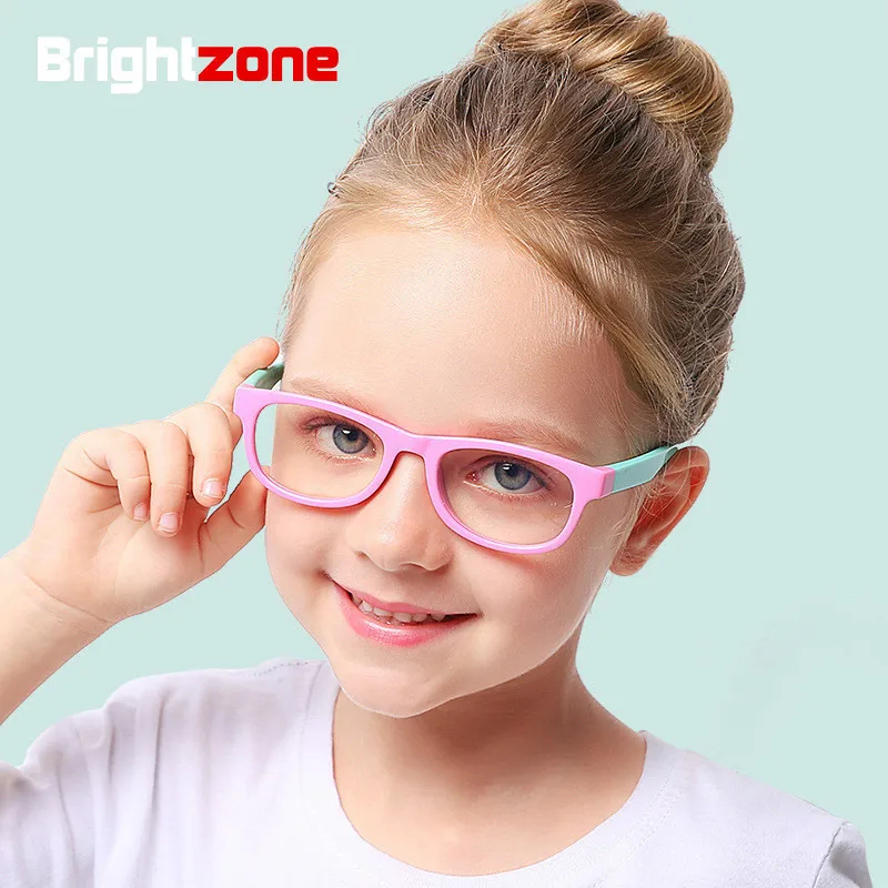 

Brightzone 2023 New tr90 Round Children Anti Blue Light Glasses frame optical Girl Ultraviolet Rays Goggles Computer Mobile