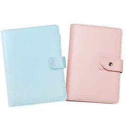 Carpeta de cuaderno de cuero PU A5 Rosa menta, planificador de 6 anillos