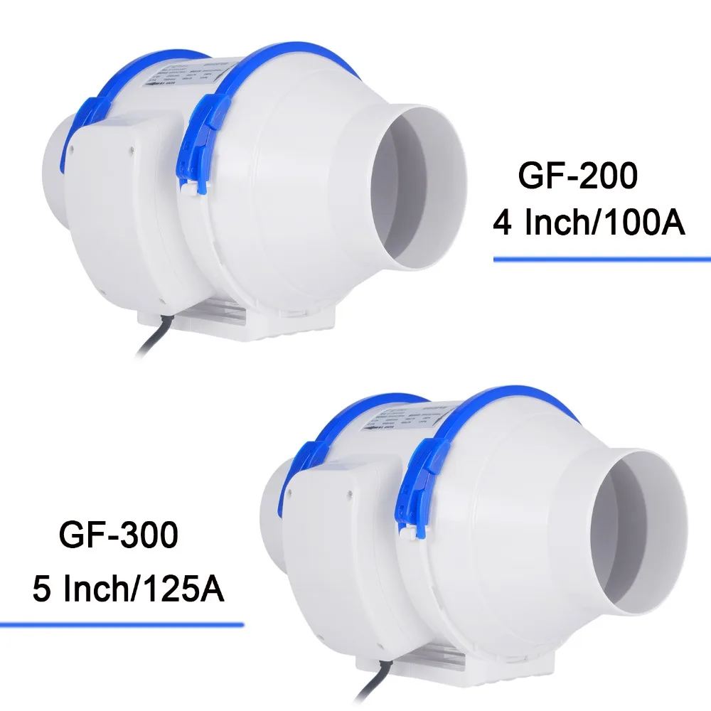 Hon&Guan 4\'\' 5\'\' 6\'\' 8\'\' Silent Inline Duct Fan 220V 110V Air Extractor Exhaust Ventilation for Home Bathroom Kitchen Ventilator