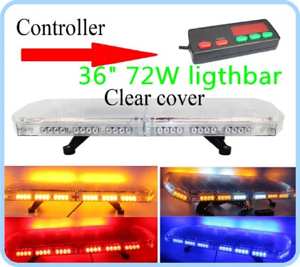 36inch 72W Led fire ambulance Car Emergency light,police warning light bar with controller,waterproof