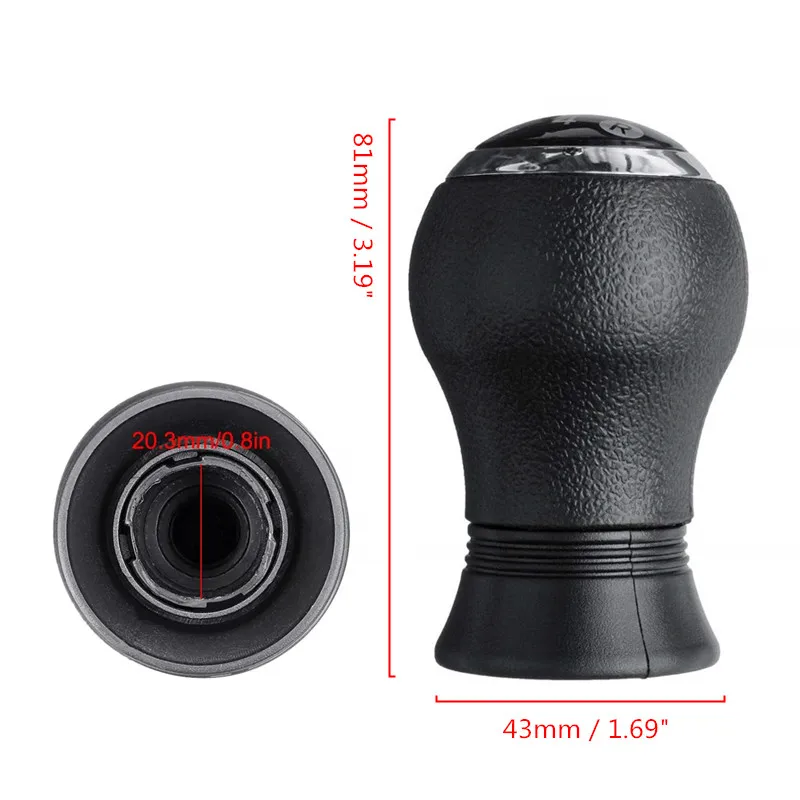 5 Speed MT Car Gear Shift Knob for TOYOTA Yaris 05-10 Shifter Lever Stick Pen Arm Head Ball POMO Chromed PU Leather Gearshifter