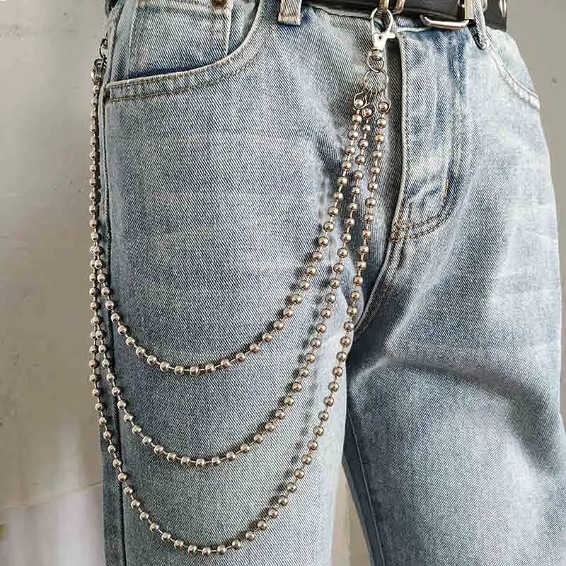 Ball Metal Trousers Chain For JeansMen Wallet Belt Chain Fashion Jewelry For Men Women Trinket