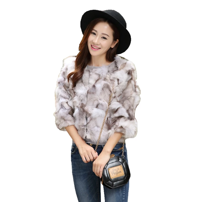 

(TopFurMall) Lady Fashion Genuine Fox Fur Jacket O-Collar Women Short Outerwear Coats LF5027