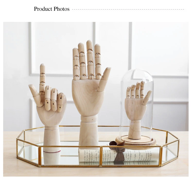 

Creative Wooden Hand Model Adjustable Mannequin Decoration Home Store Shop Window Art Drawing Artist Left Right Kid Male Female