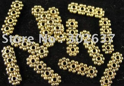 

FREE SHIPPING 450pcs Antiqued gold 4 holes spacer bar A1110G