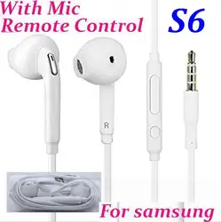 Hot For s6 earphone 3.5mm In-Ear Earphones Earbuds With Mic Volume Control For Samsung Galaxy S6 S7 i9800 S4 S3 S5 G920 Edge