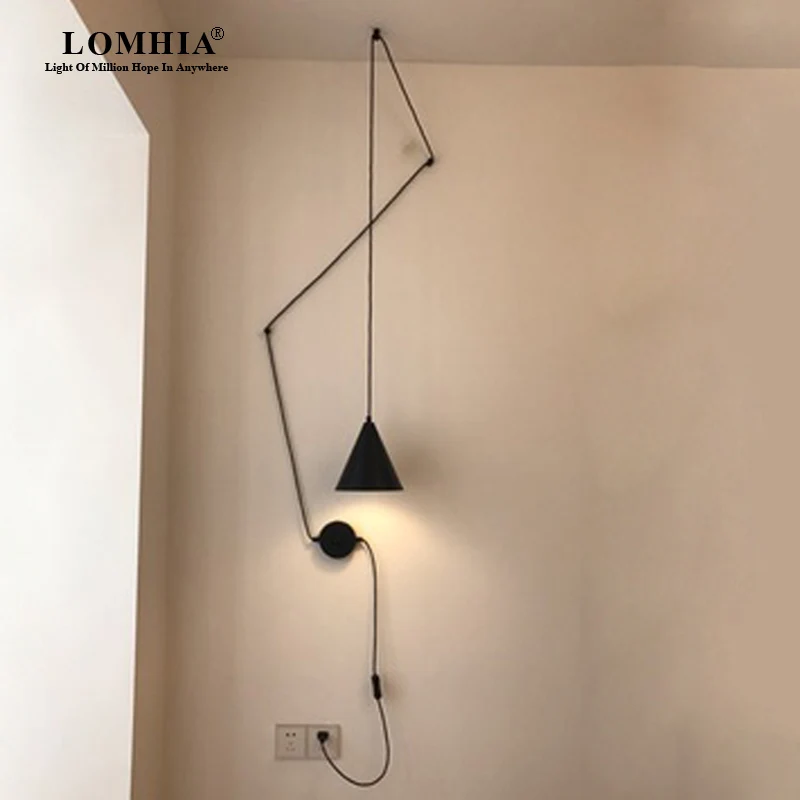 Nordic Modern Design LED DIY pendant lamp light 5m cords metal Lampshade Ac90-260v lighting fixtures bar bedroom new