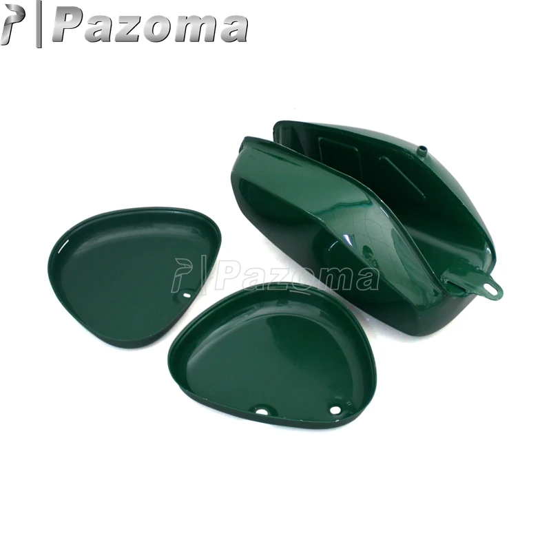 Pazoma Motorbike Green Oil Tank Motorcycle Gas Fuel Tank + 2 Side Cover Protector for Simson S50 S51 S70