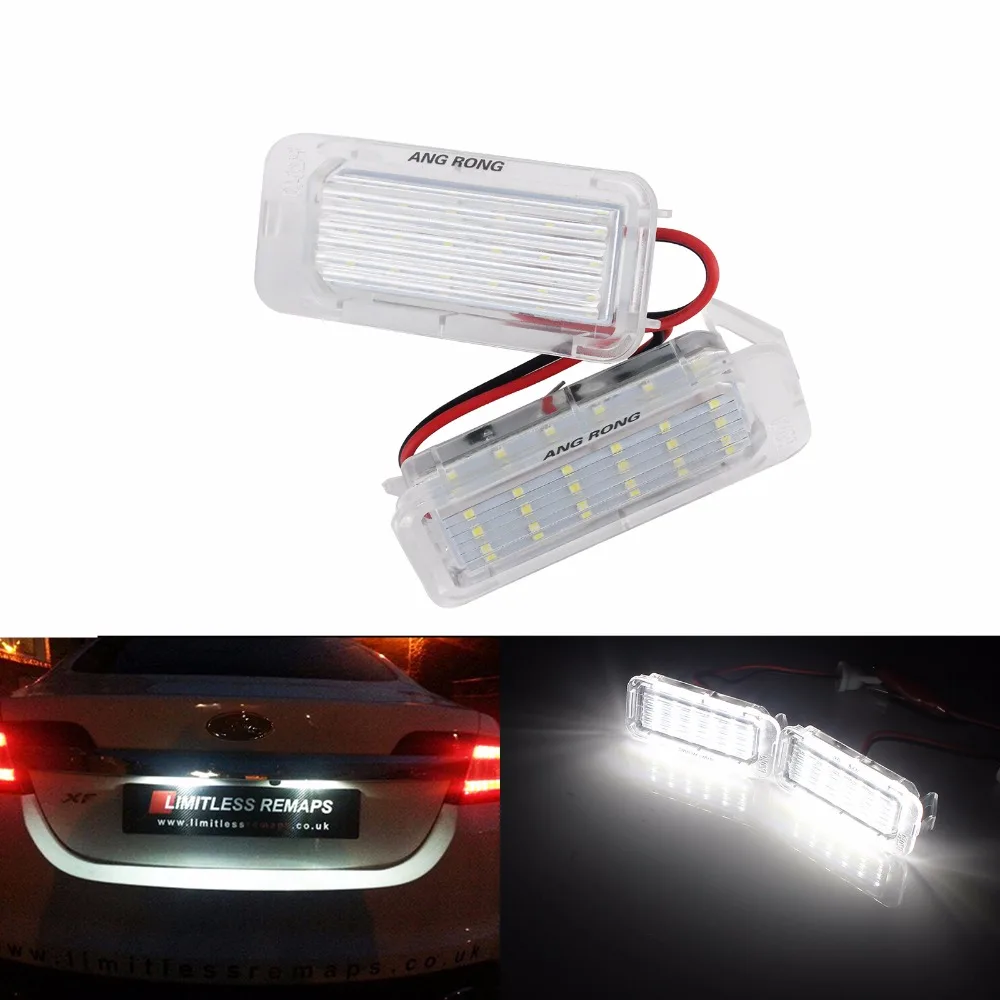 ANGRONG 2x LED License Number Plate Light White For Ford C-MAX MKII / Grand C-Max MKII Ford Focus MKIII DYB 2010+(CA217)