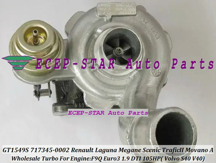 GT1549S 717345-0002 Turbo For Renault Laguna Megane Scenic Trafic II/Opel Movano A Vivaro/Space Star Volvo S40/V40 1.9L DTI F9Q