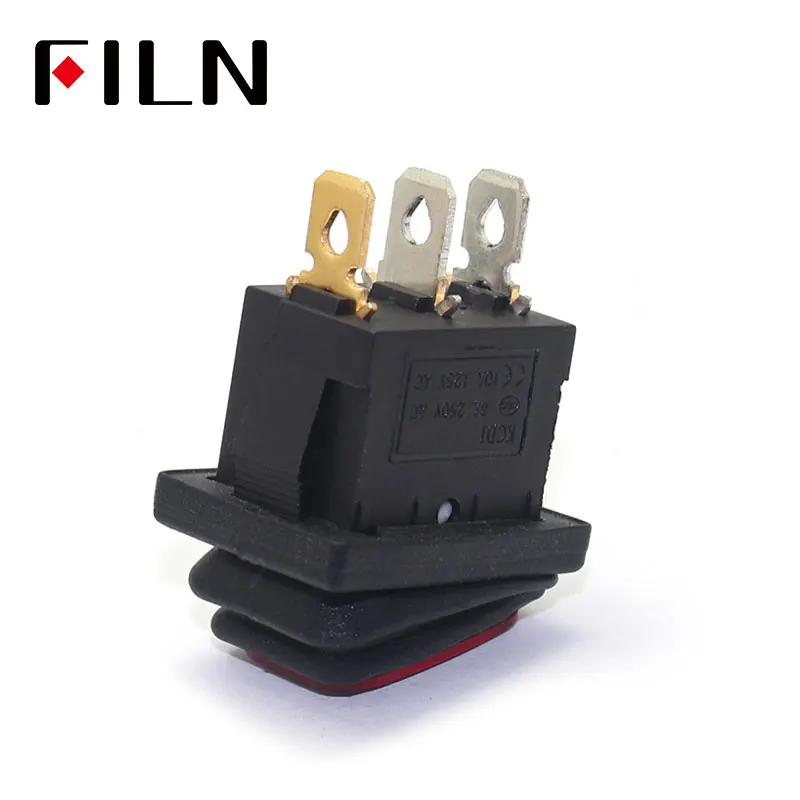 FILN mini on off seal waterproof rocker switch in 12v 220V IP67 lighting 10A 250vac push button switch rocker switch