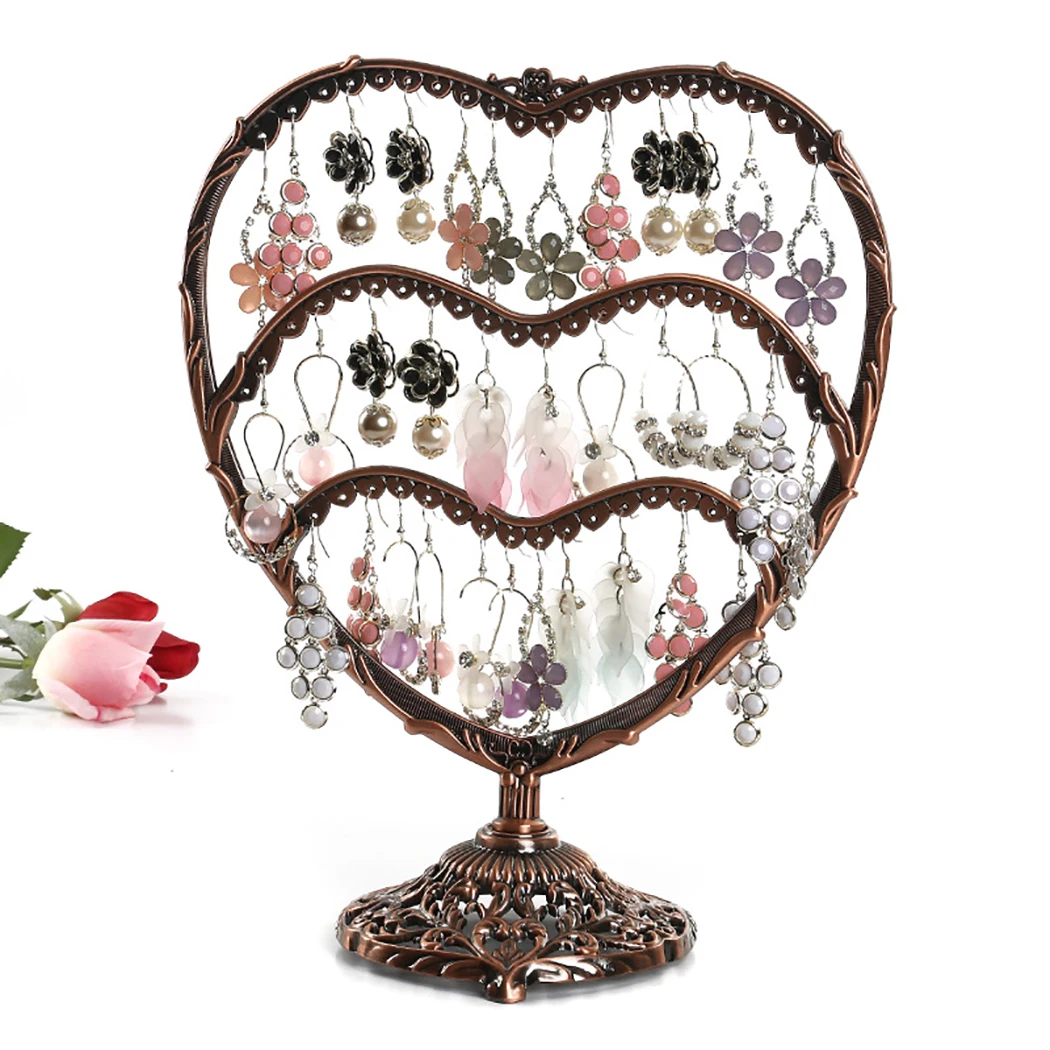 

Jewelry Hanger Iron Retro Heart Shape Jewelry Display Earring Display Window Decor Jewelry Storage Earrings Necklace Organizer