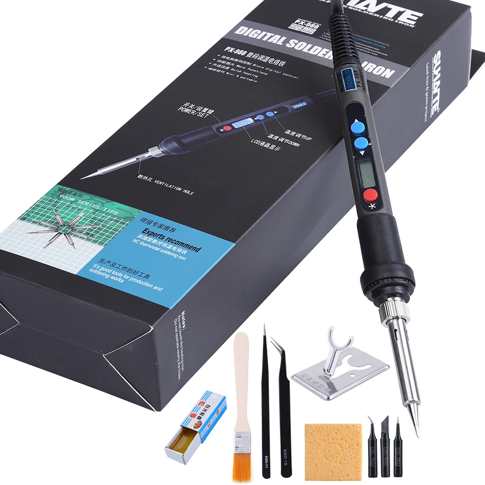 Digital LCD Soldering Iron 90W 220V Adjustable Temperature Fer a Souder Soldering Tools Kit With Solder Tip+Iron Stand