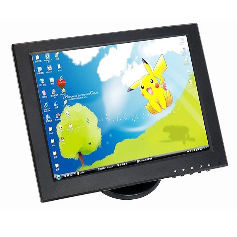 Factory Selling 12 Inch CCTV TFT LCD Monitor VGA/AV/HDMI/BNC/USB Input Display Security Camera Car Rearview Computer Screen