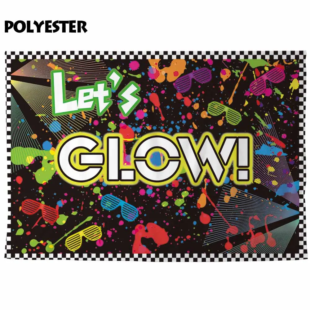 Allenjoy-Fondo de fotografía profesional, lámpara de escenario brillante, graffiti fresco, gafas de colores, fotomatón