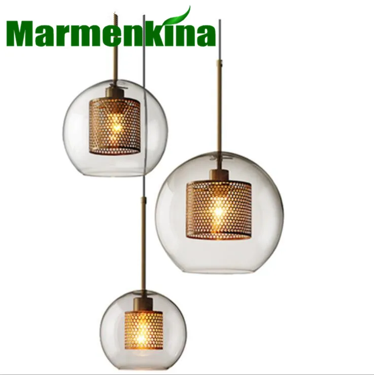 

Modern minimalist gold metal clear glass pendant lamp corridor dining room kitchen foyer study bed room lamp.