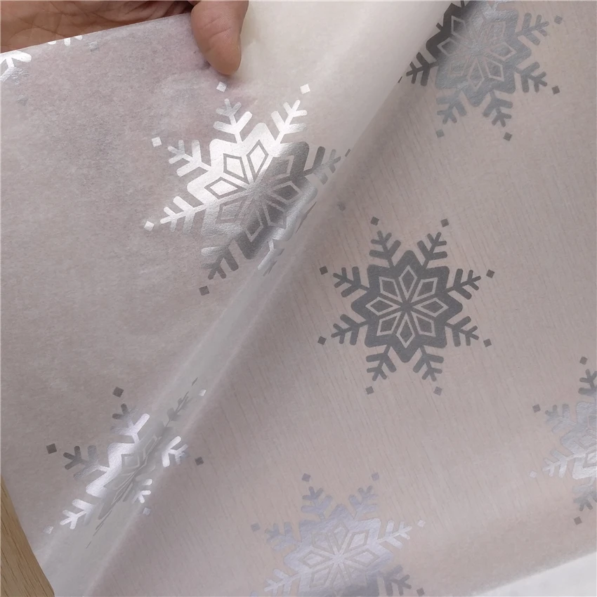 

Shiny Metallic Silver Snowflake Craft Tissue Paper Christmas Gift Wrapping Paper Party Decoration