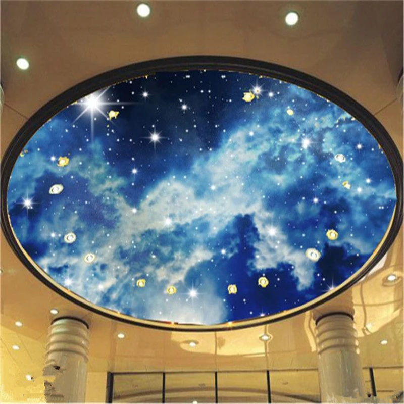 beibehang Star Nebula Hotel restaurant bedroom sofa TV Movies seamless wall murals silk cloth fabric painting papel de parede