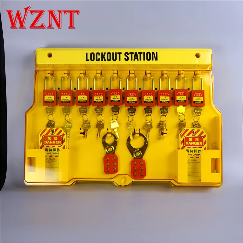 NT-LG02 10-Locks Padlock Safety Lockout Station Tagout Management Station lock board Engineering plastic lock management station