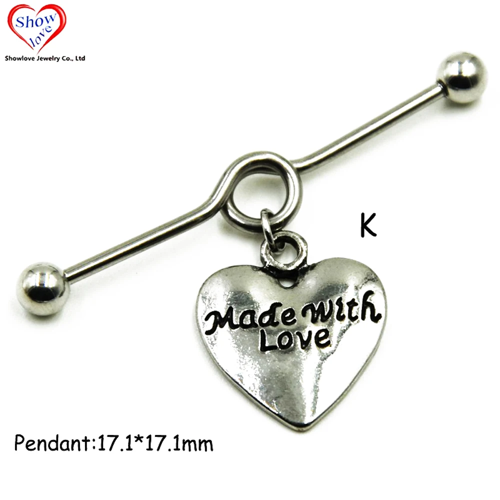 1Pcs Surgical Steel  Charming Dangling Ear Industrial Barbell Piercing Earring Stud Scaffold Bar Body Jewelry