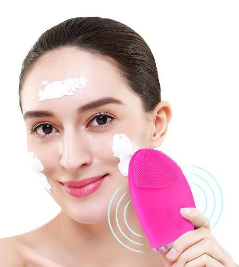 클렌징 디바이스 도구, 스킨 케어 페이셜 클리닝 브러시 마사지 세탁기 실리콘 방수 페이셜