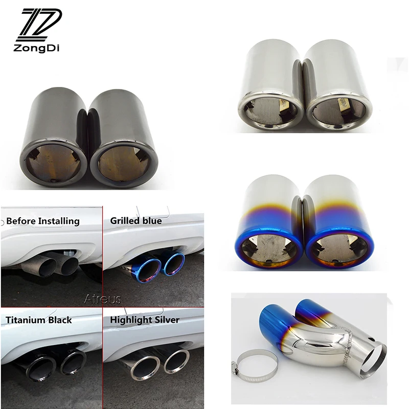 ZD Car-styling For 2009-2015 Skoda Octavia A5 A7 Superb Yeti 1.4T 1.6T 1.6L Car Exhaust End Tip Muffler Pipe Tailpipe Covers