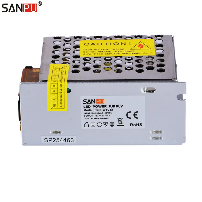 SANPU LED Power Supplies 12V DC 3A 36W AC-DC 12 Volt Lighting Transformers Switching Drivers 12VDC Full Container Load Wholesale