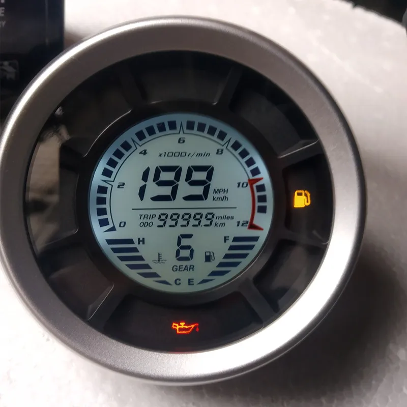 12000 obr./min 199 km/h uniwersalny LCD cyfrowy prędkościomierz licznik kilometrów obrotomierz cylindry miernik wypływu przekładni Ducati Scrambler