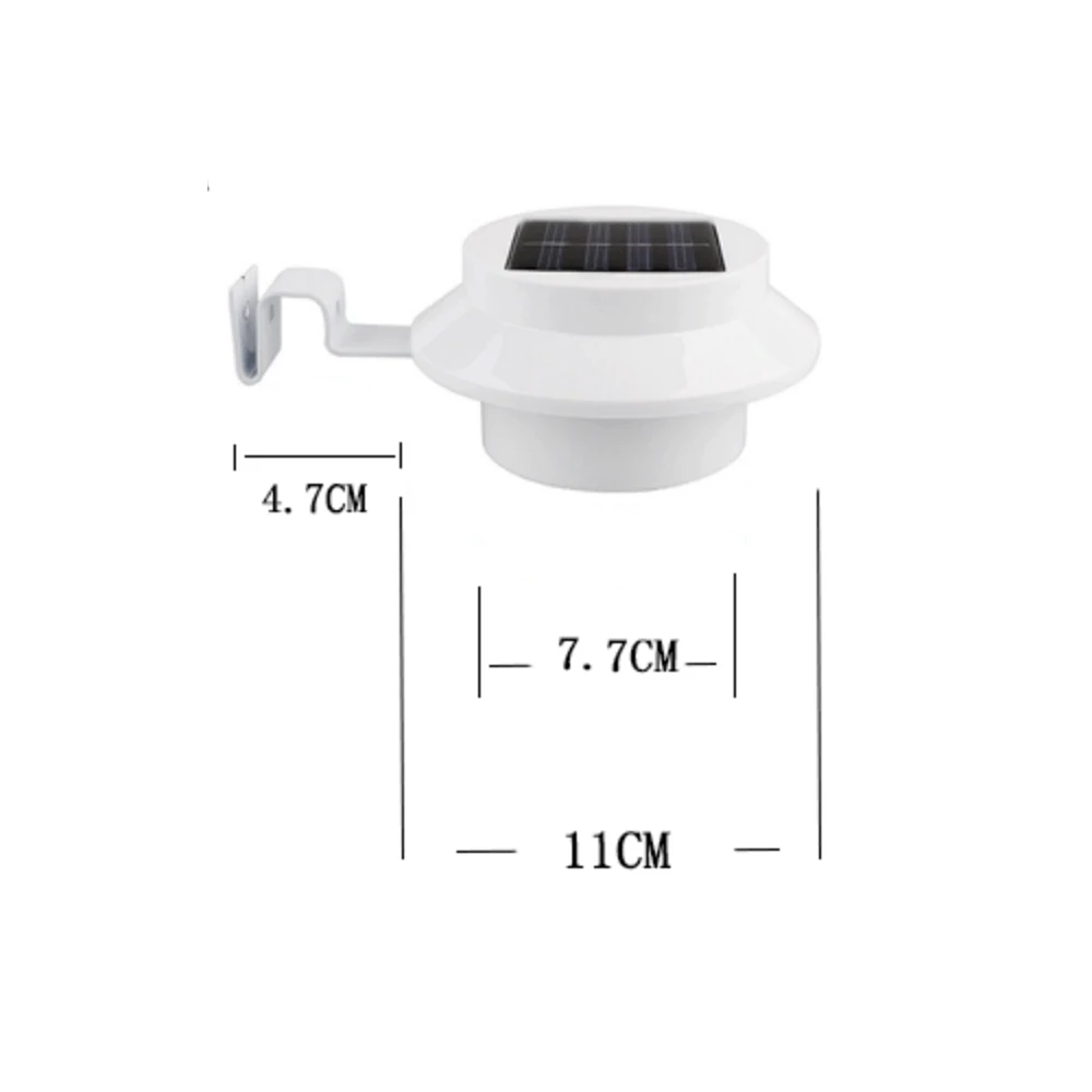 1pc Solar Power Gutter Light 3 LED Waterproof Wall Light White Warm White Fence Night Light for Garden Pathway LED Light Fixture