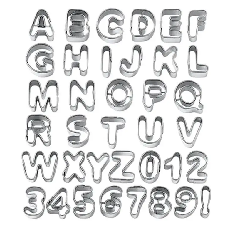 37 Pcs Cake Decorating Mold Alphabet Letter Number Fondant Icing Cutter Set Cake Mold home garden tools Accessories