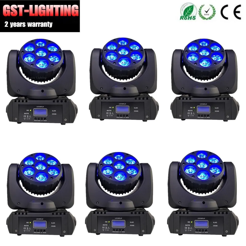 6PCS/LOT dj china mini spot 7*12w led zoom wash beam moving heads lights