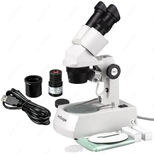 Binocular Stereo Dissecting Microscope--AmScope Supplies 20X-40X-80X Binocular Stereo Dissecting Microscope with 2MP USB Camera