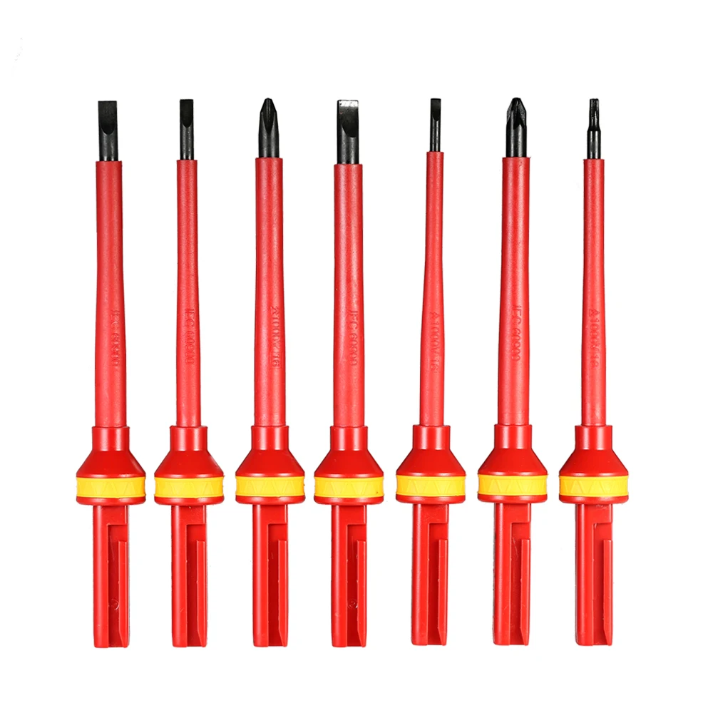 13pcs 1000V Changeable Insulated Screwdrivers Set with Magnetic Slotted Phillips Pozidriv Torx Bits Electrician Repair Tools Kit