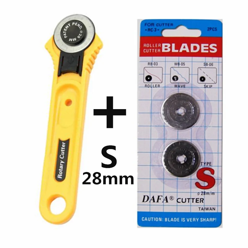 Taiwan 28mm DAFA Rotary Cutter and 2pc Blade Fabric Paper Circular Cut Blade Patchwork Leather Craft paper cutter 5BB5424