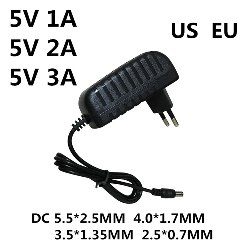 1 Uds adaptador de CA/CC DC 5V 1A 2A 3A AC 100-240V convertidor adaptador de corriente 5 voltios 1000MA cargador de fuente de alimentación enchufe UE EE. UU.