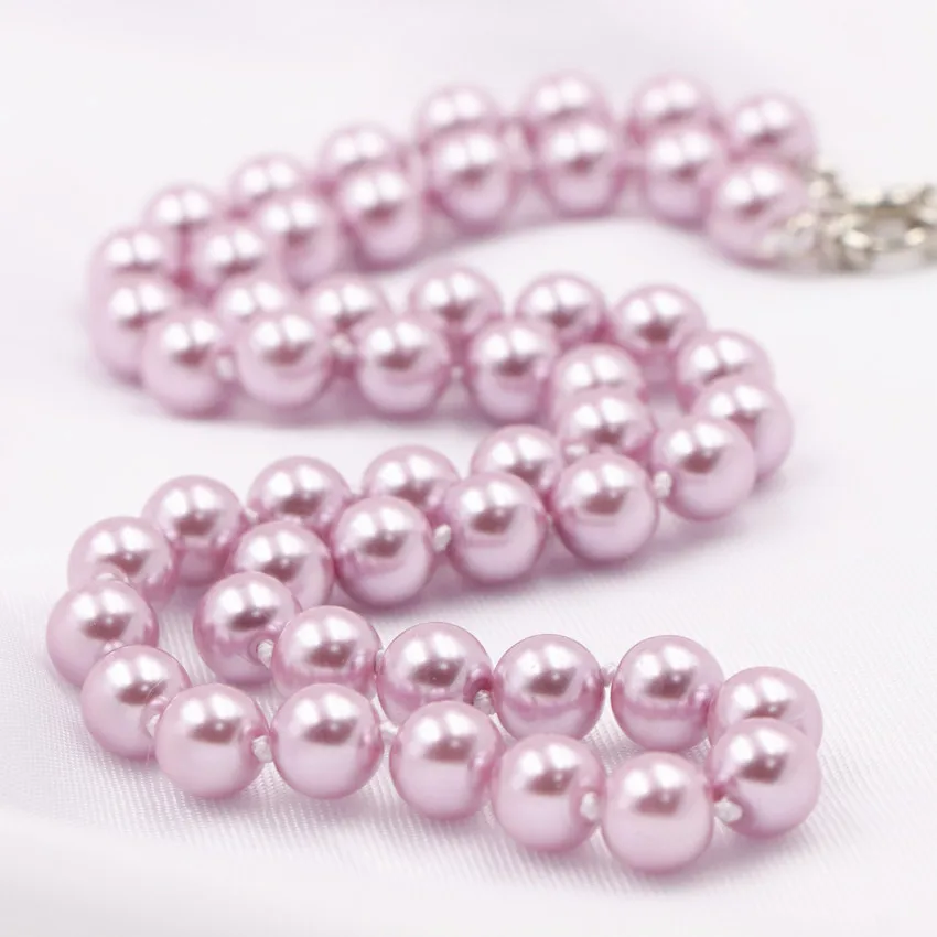 Female Short Chain Simulated Pearl Necklace Jewelry 8 10 12mm Glass Pearls Round Necklaces Collare 18inch A620 Elf on The Shelf