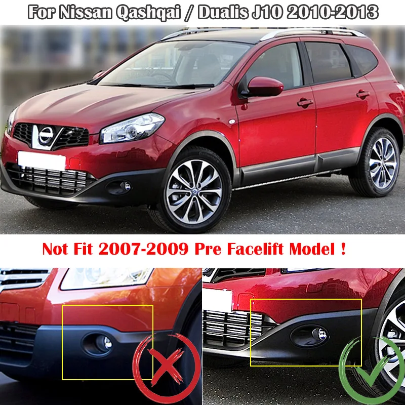 AX Chrome Front Fog Light Cover Head Lamp Molding Guard Trim Decor Accent For Nissan Qashqai / +2 / Dualis 2013 2012 2011 2010