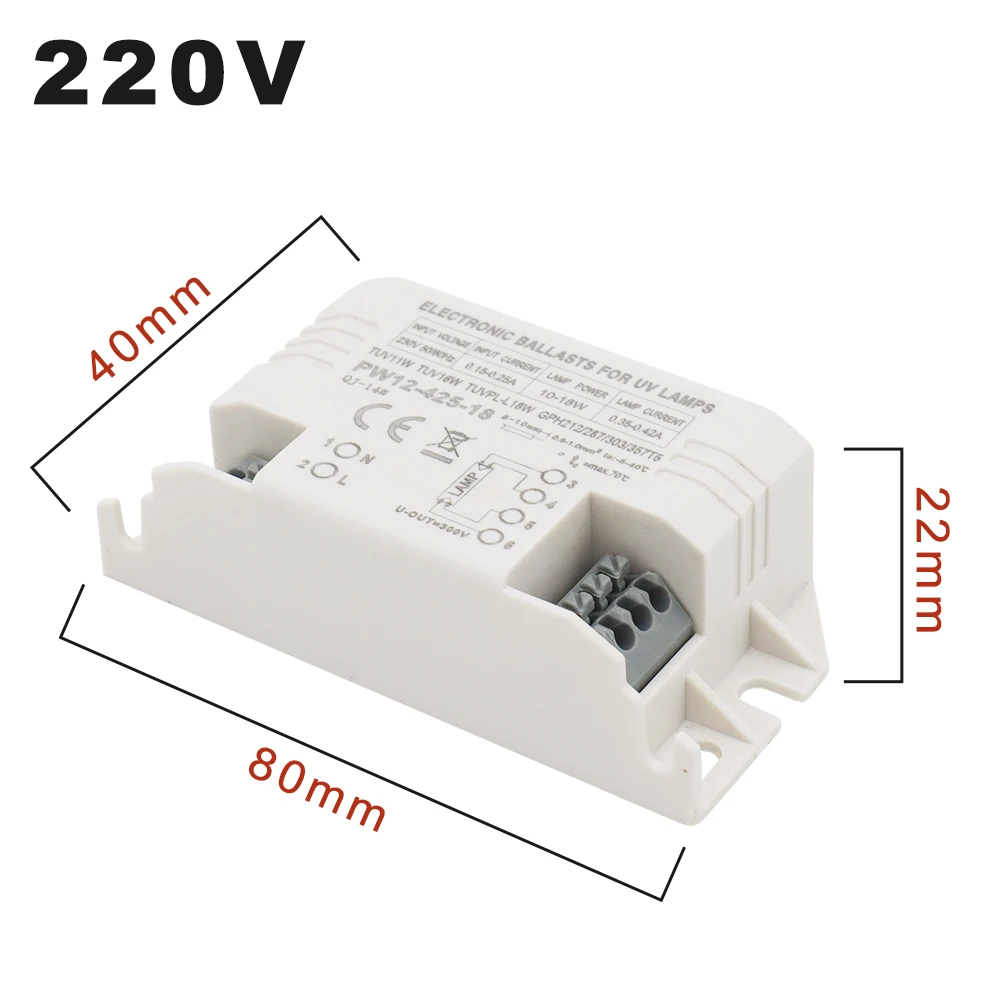 220V 4-18W Universal Electronic Ballasts For 2G7 G23 UV Lamp Tube G10q Ultraviolet Germicidal Lamp G5 UVC Sterilizing Lights