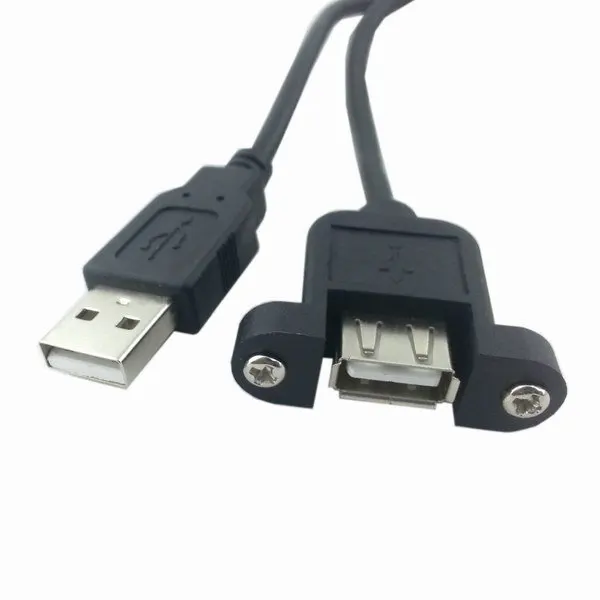 1m 3ft 90 Degree Straight & Right Angled USB 2.0 A Male to Female Extension Cable Angle 100cm With Panel Mount Hole