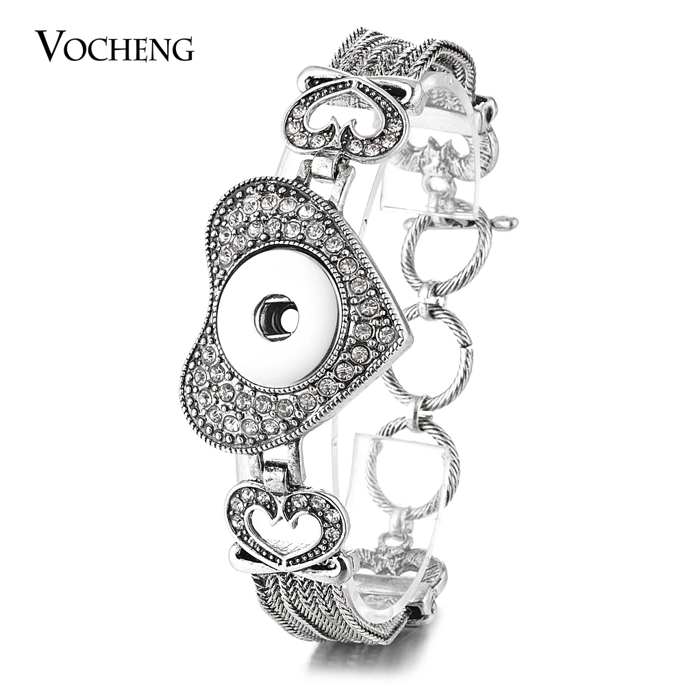 10PCS/Lot Vocheng Ginger Snap Jewelry Button Charm Bracelet for 18mm 6 Styles Vintage with Crystal  NN-579*10