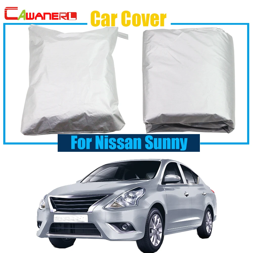 

Cawanerl Gray Car Cover Sun Rain Snow Resistant Protection UV Anti Cover Dustproof For Nissan Sunny Top Quality !