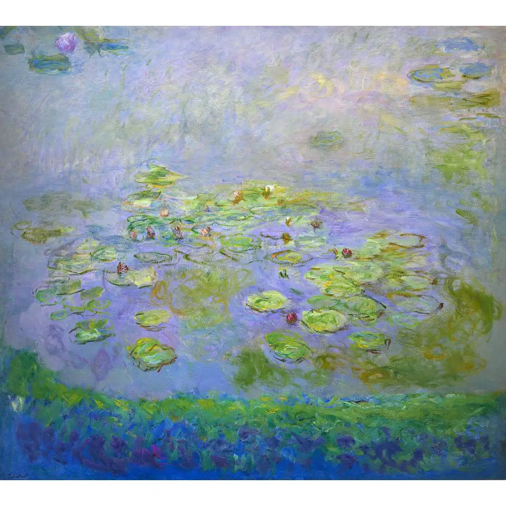 

High Quality Claude Monet Paintings Water Lilies in Green Oil on Canvas Hand Painted Replica Custom Size for Wall Hanging Decor