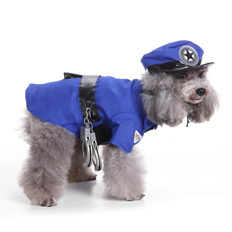 Heve You Costume Christmas Funny Police Clothes Set Winter Dog Clothes for Small Dogs Pet Dog Clothing Cats Products for Pets